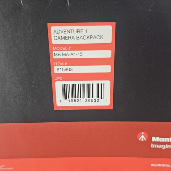 NEW! Manfrotto MB MA-A1-15 Adventure 1 Camera Backpack w/Rain Cover - Picture 14 of 14